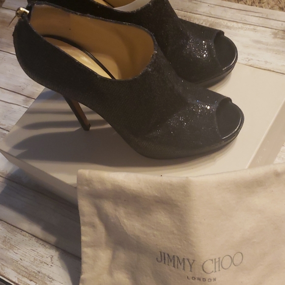 Sale! JIMMY CHOO  PEEPTOE BOOTIES 40 FIT/8.5👇 - Picture 9 of 11